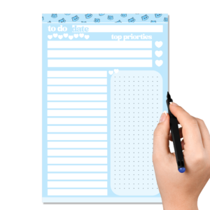 Blueberry Kitty To Do Pad