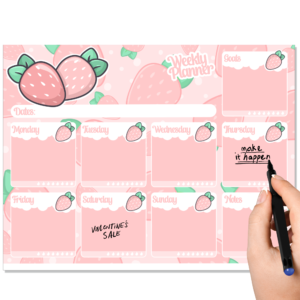 Chantilly Strawberry Weekly Planner Pad