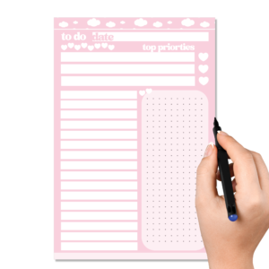 Cute Clouds Pink To Do Pads