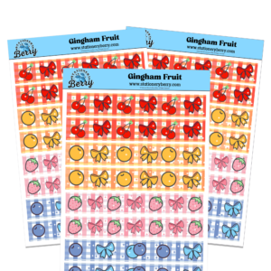 Gingham Fruit Sticker Sheet