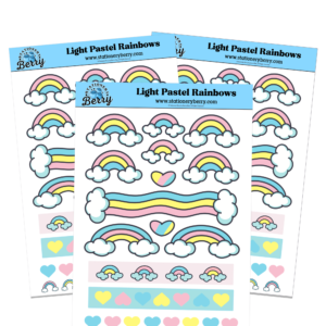 Light Pastel Rainbows Sticker Sheet