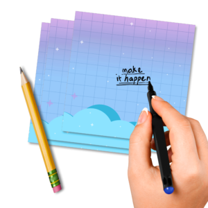 Magical Moon Clouds Blue Memo Pad