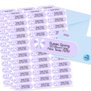 Purple Pretty Bows Address Labels