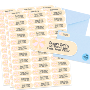 Yellow Pretty Bows Address Labels