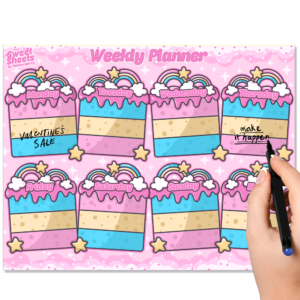 Rainbow Cake Weekly Planner Pad