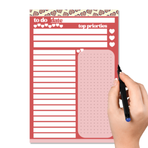 Retro Hearts Cream To Do Pad